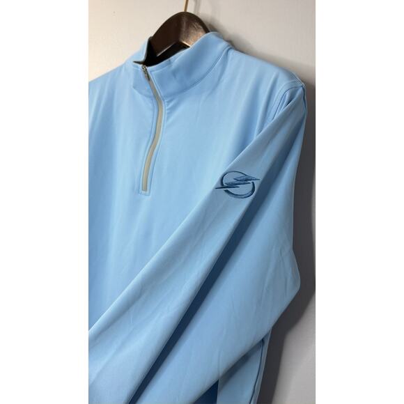 Peter Millar Men's Cottage Blue Perth Performance Golf Quarter-Zip Pullover Sz L - Picture 2 of 12